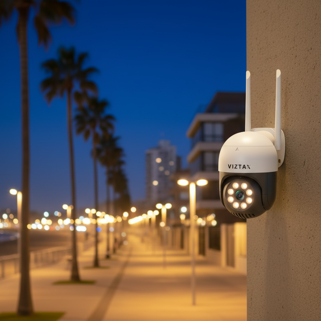Viztax VZ-EXT Lite — Muro Propiedad Costanera Iquique Noche
